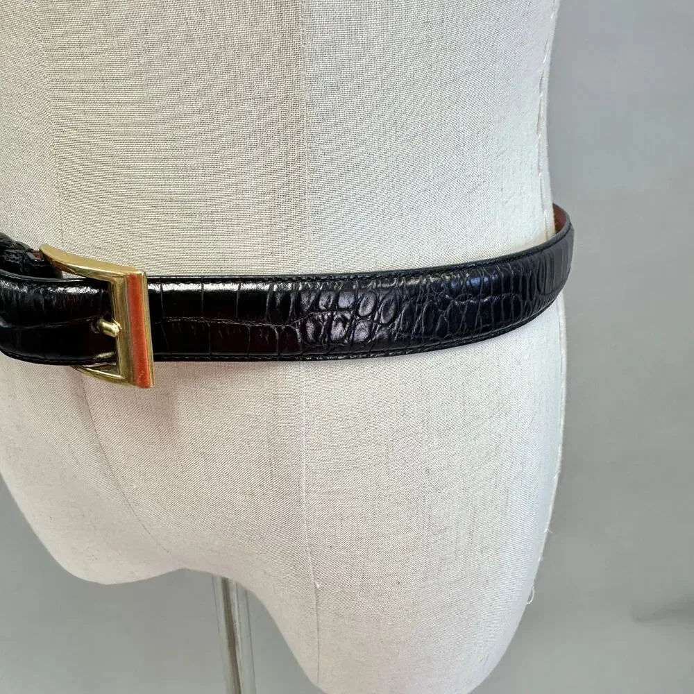 Lauren Ralph Lauren Logo Reversible Black Leather Belt Size‎ Large/X Large